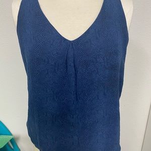 Vince navy blue snake print sleeveless blouse